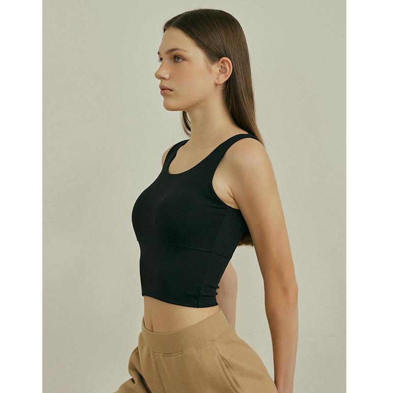 スポーツブラ レディース 一体型 Uネック 健身 運動 高強度 ヨガウェア ブラトップ 揺れない ずれにくい スタイルアップ 収縮性 通気性2