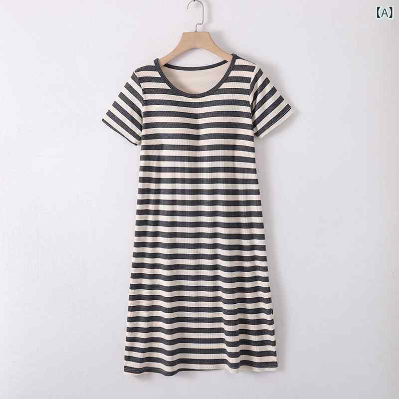 ワンピース レディース 春夏 半袖 ルームウェア 部屋着 ブラカップ付き パジャマ 接触冷感 涼しい Aライン かわいい2