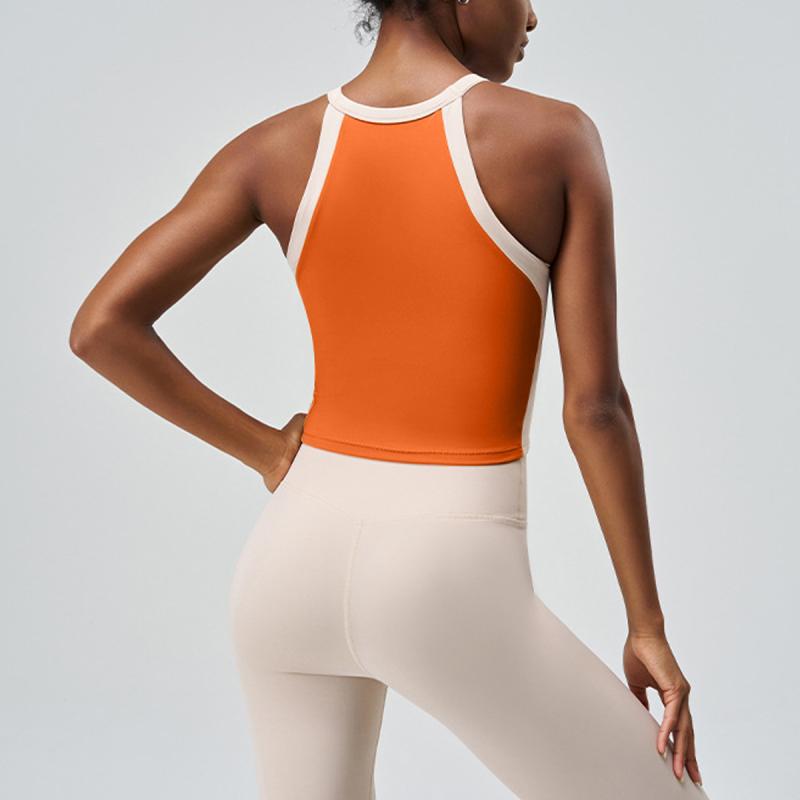 ヨガ レディース 一体型 トップス ノースリーブ ウェア 中低強度 スポーツブラ 揺れない 美背 吸湿速乾・対象: 女性・機能: 固定カップ・素材: 80%ナイロン+20%スパンデックス・サイズ: S, M, L・服装: ベスト・丈: 短め...