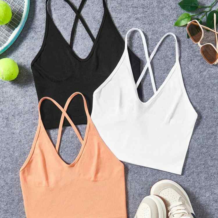 ブラトップ レディース スポーツブラ 一体型 曲線 運動インナー ヨガウェア 普段使い 部屋着 伸縮性 通気性 吸湿速乾2