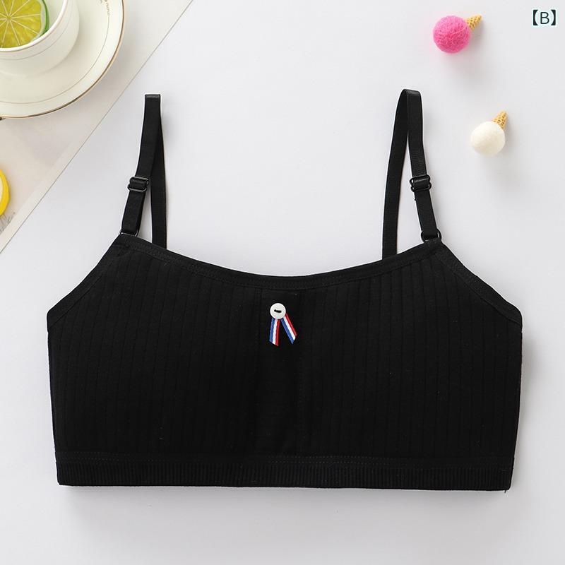 ブラジャー キッズ 女の子 ハーフトップ 子供用 ノンワイヤー スポブラ ジュニア スポーツブラ ファーストブラ 綿 大学生 高校生 中学生 小学生 インナー