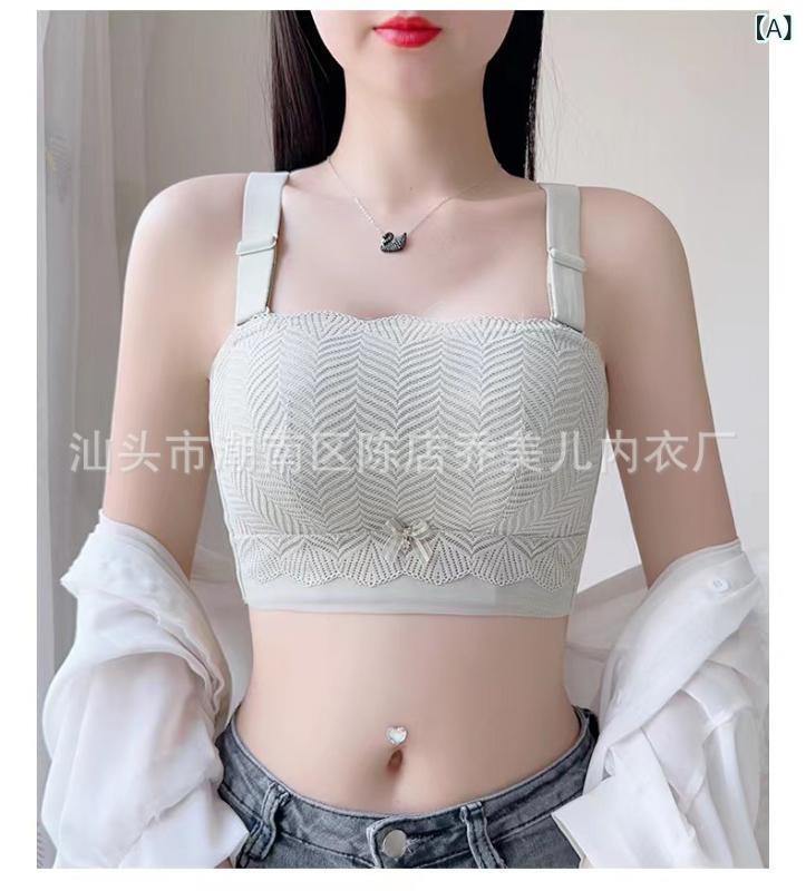 ブラジャー レディース 大きいサイズ レース ノンワイヤー ストラップレス チューブトップ 2way フルカップ バストアップ 寄せ上げ ラグジュアリー エレガント