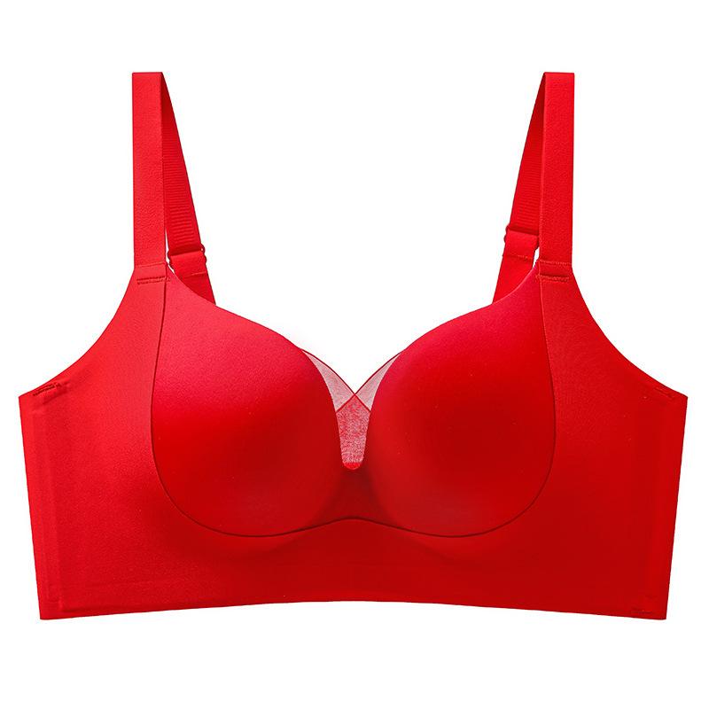 ブラジャー レディース 大きいサイズ 薄手 バストアップ 脇高 谷間 補正 無縫製 アンダーワイヤーなし 肌に優しい リラックス 快適 インナー2
