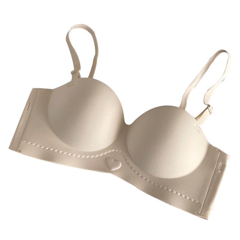 ブラジャー レディース 小胸 無痕 谷間メイク バストアップ 脇高 寄せ ブラ 垂れ防止 ノンワイヤー ハーフカップ