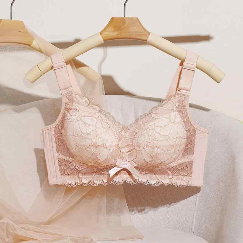 ブラジャー レディース 大きいサイズ 垂れ防止 脇高 補正 薄手 ノンワイヤー