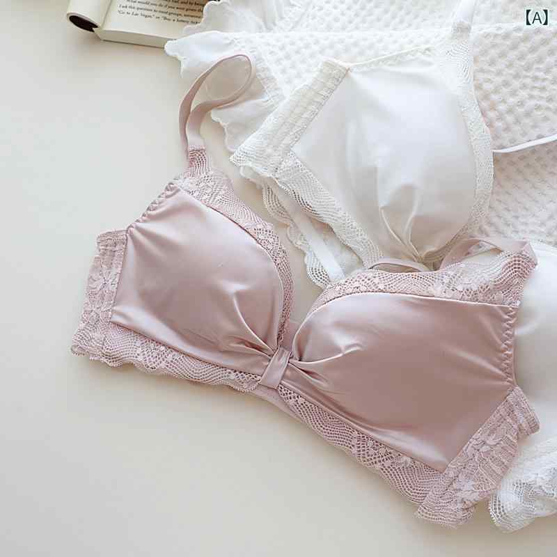 ブラジャー レディース 再生繊維 レース 花柄 かわいい 小胸 谷間メイク ワイヤーレス 上げ ブラジャー ショーツ セット
