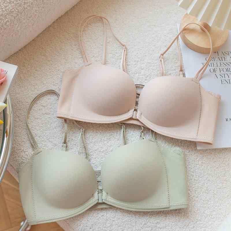 ブラジャー レディース 小胸 補正 谷間 脇高 寄せ上げ ノンワイヤー ずれにくい フルカップ シームレス バッククロス 通気性