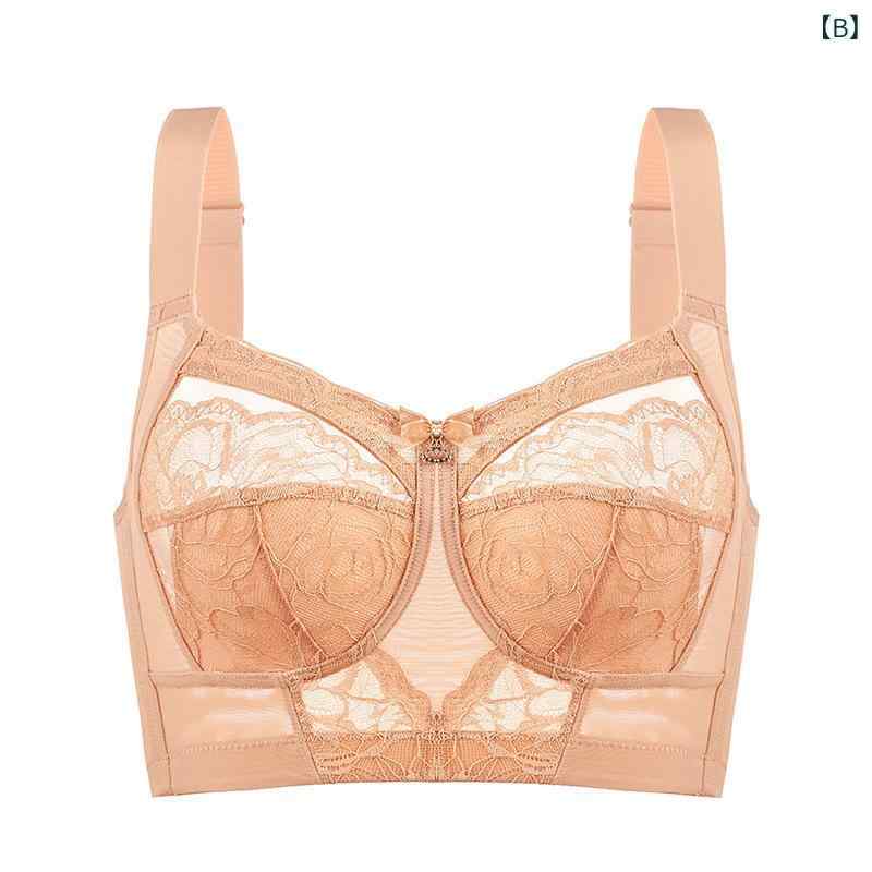 ブラジャー レディース 女性用 超薄型 フルカップ ワイヤーレス 補正 谷間隠し バストを小さく見せる 3