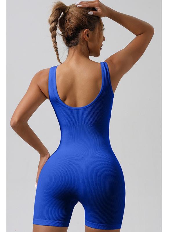 ヨガウェア レディース シームレス ストレッチ スポーツウェア フィットネス ジャンプスーツ ボディスーツ タイト ノースリーブ ショートパンツ オールインワン 伸縮性 吸汗速乾
