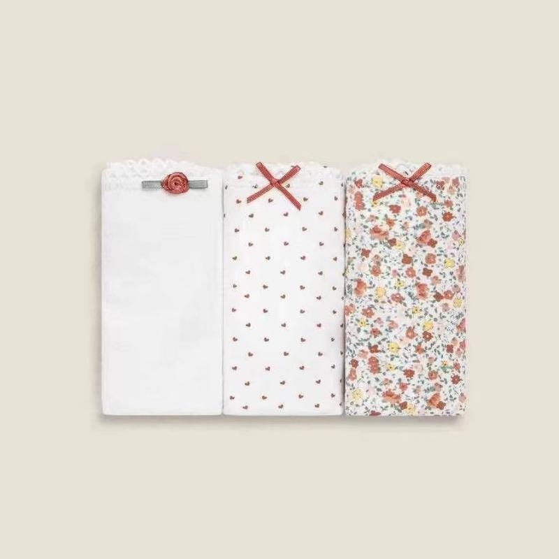 ショーツ レディース 女性用 綿100% コットン ローライズ 下着 ボックスショーツ 3枚セット 外贸