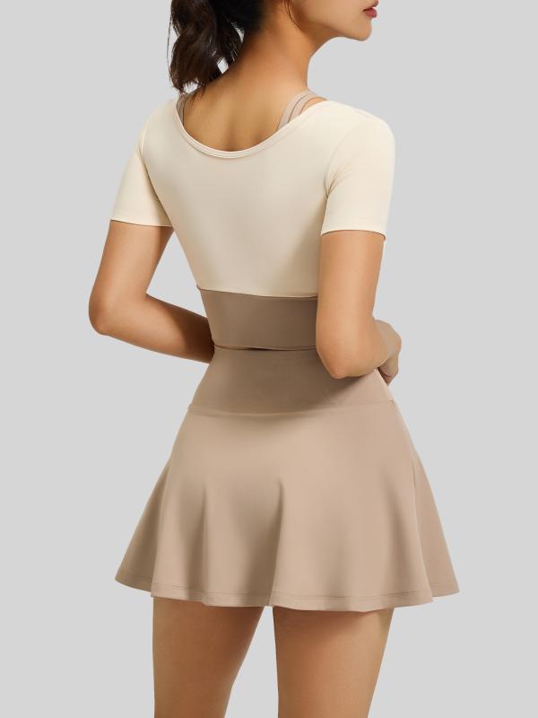 スカート レディース スポーツ タイト 短パン付き スパッツ ランニング ヨガ ウェア ショーツ インナー 接触冷感 吸湿速乾