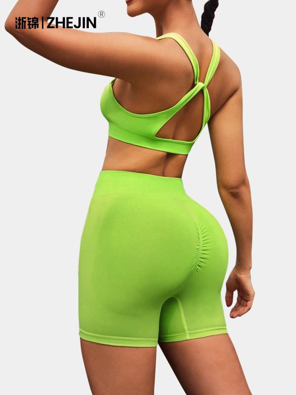 ヨガウェア レディース スポーツウェア 上下セット シームレス 伸縮性 吸湿速乾 運動着 美背 欧米風 タ..