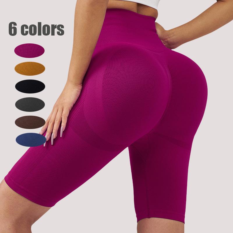 ヨガパンツ レディース ショートパンツ ヒップアップ スポーツ レギンス 5分丈 トレーニング 伸縮性 無縫製 接触冷感 ホットパンツ ランニング