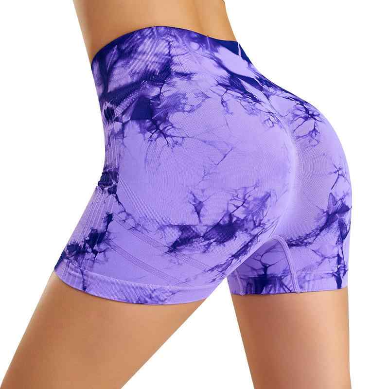 ヨガパンツ レディース アウトドア スポーツ フィットネス ショートパンツ スパッツ レギンス 伸縮性 ランニング 3分丈 タイダイ 通気性 吸湿速乾(4.0)