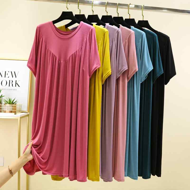 ワンピース レディース ビットコットン Vネック 圧着 ホームウェア 部屋着 一体型胸パッド付き ゆったり かわいい2