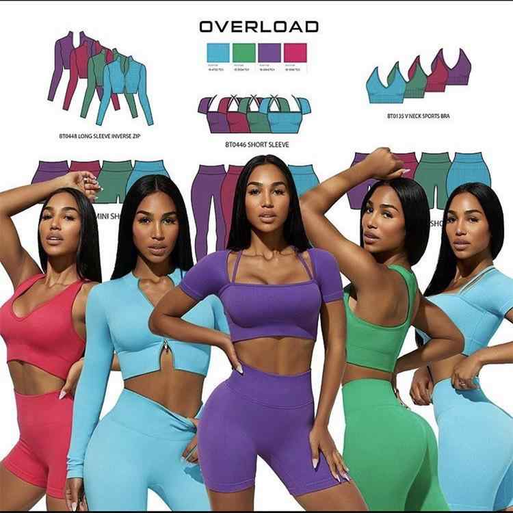 ヨガウェア レディース スポーツブラ & レギンス 上下セット シームレス 運動着 トレーニングウェア ジム ピーチヒップ 速乾