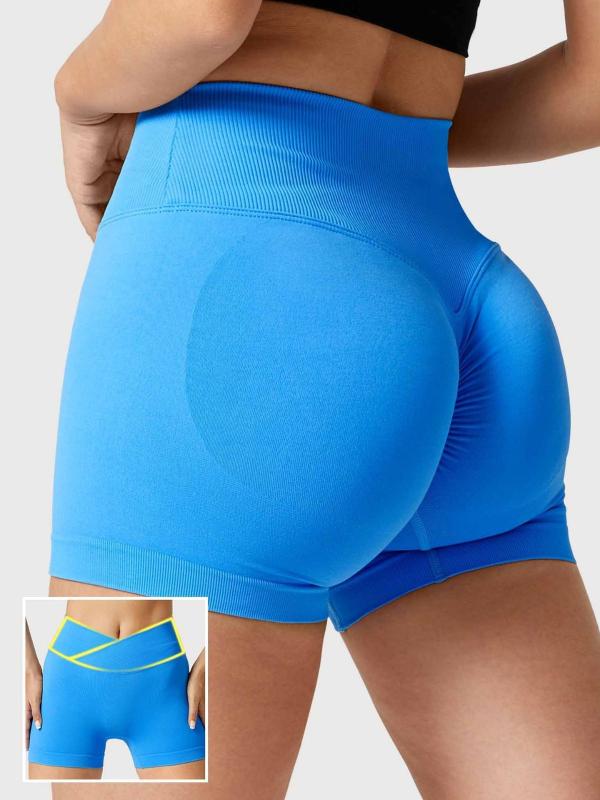 ショートパンツ レディース スポーツ ウェア シームレス 切り替え ハイウエスト ピーチヒップ 美尻 ヨガパンツ タイト 短パン トレーニング ランニング 伸縮性 吸湿速乾2