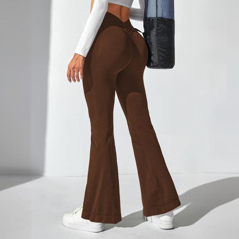 ヨガパンツ レディース 高弾性 速乾 ランニング スポーツ ウェア 後ろV字型 ハイウエスト 美尻 伸縮性 フレアパンツ