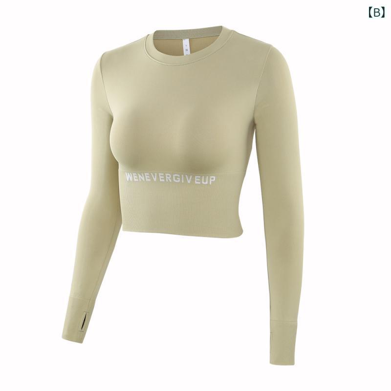ヨガウェア レディース 長袖 秋冬 裸感 シームレス ランニング スポーツ ウェア トップス タイト ストレッチ