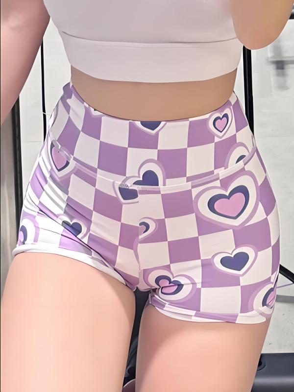 ショートパンツ レディース 高腰 スポーツ ヨガパンツ トレーニングウェア 運動着 ストレッチ ヒップアップ ランニング 短パン スパッツ かわいい カラフル プリント 春夏