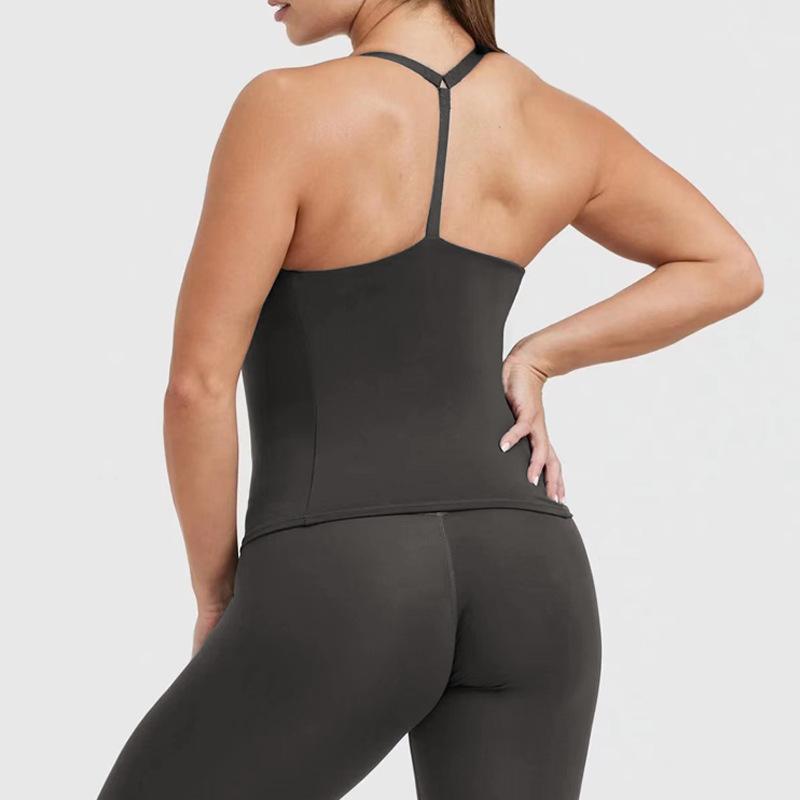 スポーツブラ レディース 調節可能 美背 ヨガ トップス カップ付き ノースリーブ トレーニング ウェア フィットネス インナー 吸湿速乾