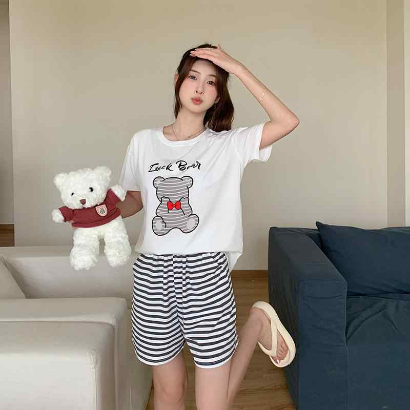 パジャマ レディース 春夏 接触冷感 再生繊維 半袖 短パン 上下セット 胸パッド付き ルームウェア かわいい 部屋着 リラックス おしゃれ