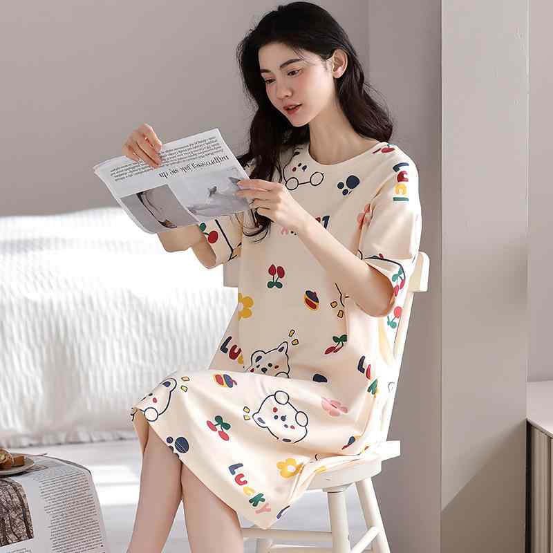 ワンピース レディース 春夏 接触冷感 再生繊維 半袖 パッド付き 部屋着 かわいい ルームウェア ミモレ丈 ゆったり