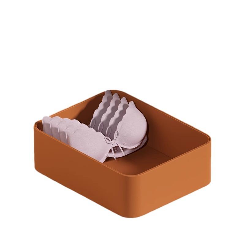 収納ボックス 靴下収納ケース ランジェリー収納ケース 下着収納ケース ブラ収納ケース 衣類収納ケース 短パン収納ケース 積み重ね可能 オレンジ2