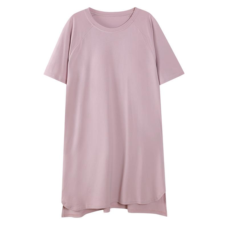 ワンピース レディース 春夏 薄手 半袖 モダール 接触冷感 パッド付き ネグリジェ ルームウェア 部屋着..