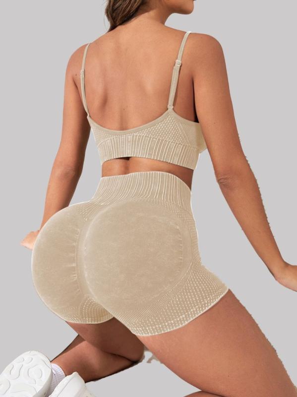 ヨガウェア レディース 上下セット スポーツブラ ショーツ 伸縮性 吸湿速乾 ピーチヒップ 運動着 トレーニングウェア スモーキーカラー2