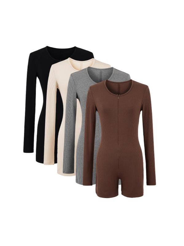 ヨガウェア レディース 長袖 スポーツウェア オールインワン 收腰 スリム ショートパンツ トレーニング フィットネス 伸縮性 吸湿速乾 接触冷感 スポーティー カジュアル2