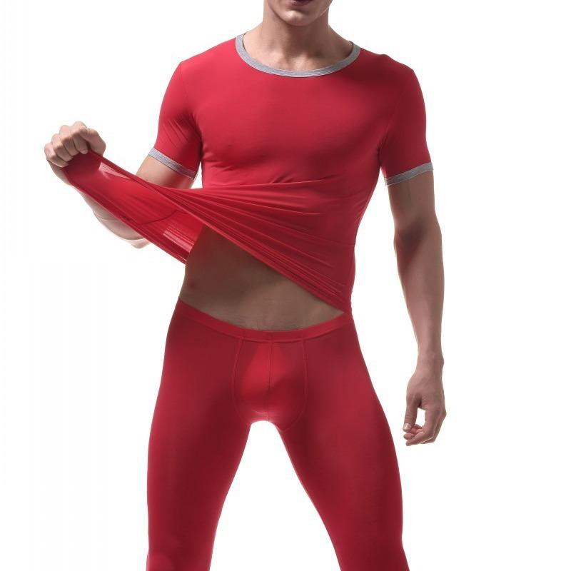 インナー メンズ 男性用 接触冷感 半袖Tシャツ ハーフパンツ 上下セット 薄手 伸縮性 アンダーウェア 部屋着