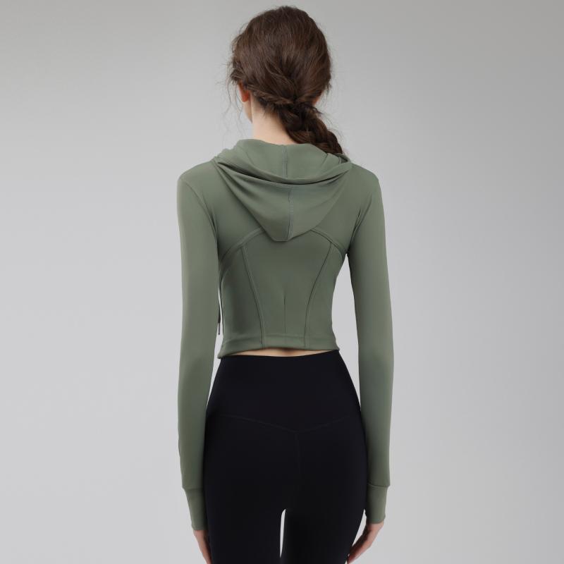 ジャケット レディース アウトドア ランニング スポーツ 高弾性 吸湿速乾 接触冷感 ジップアップ パーカー ウエストシェイプ スリム