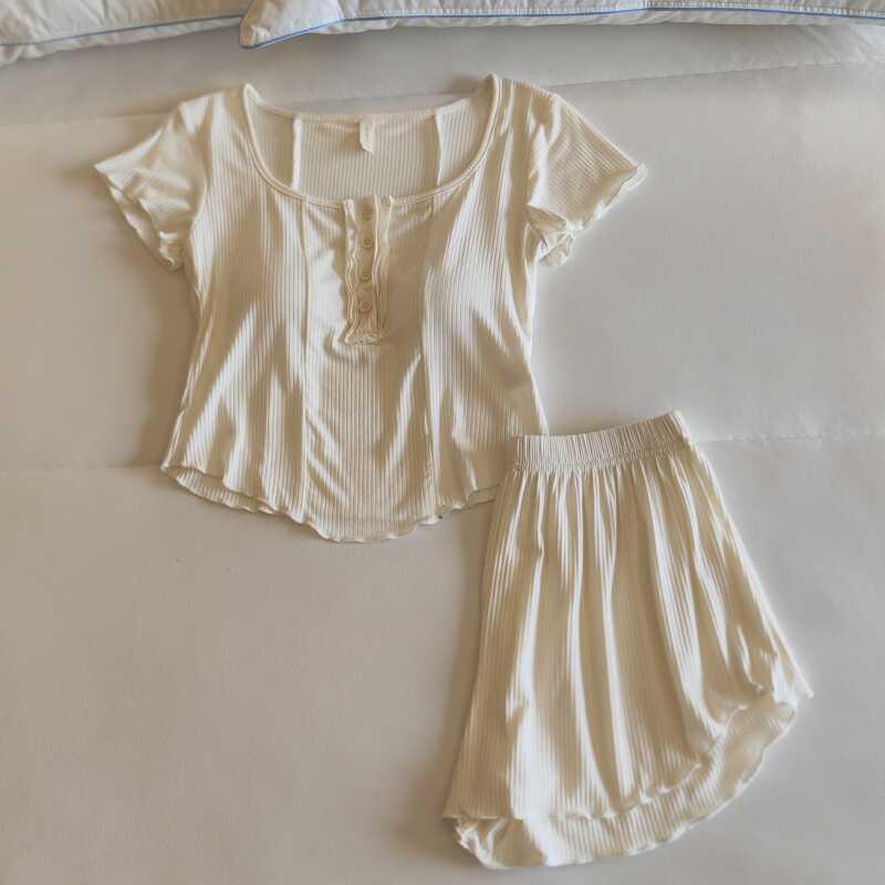 パジャマ レディース 春夏 半袖 短パン 胸パッド付き 上下セット 接触冷感 再生繊維 かわいい 部屋着 寝巻き ルームウェア リラックス ゆったり