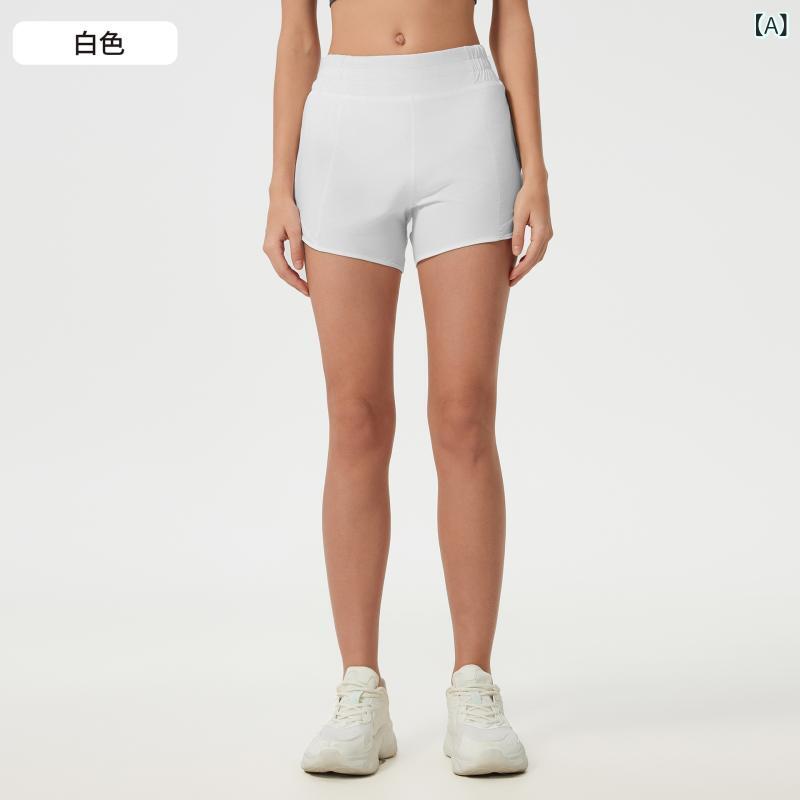 ショートパンツ レディース 高腰 スポーツ トレーニング ランニング 運動着 ヨガ 吸湿速乾 インナー付き