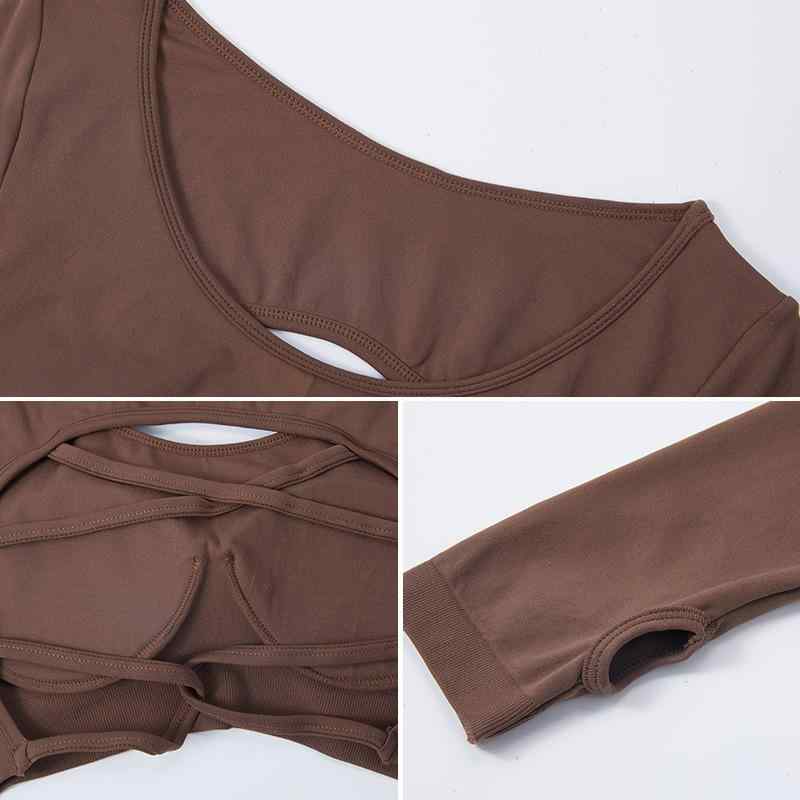 ヨガウェア レディース 長袖 美背 速乾 スポーツ トップス トレーニング フィットネス クロスデザイン2