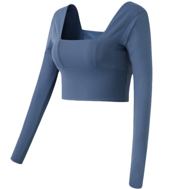 ヨガウェア レディース ストレッチ Vネック 短め丈 トップス スリムフィット トレーニング スポーツ 春