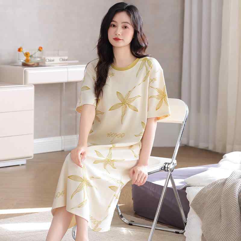 ワンピース レディース 春夏 接触冷感 ルームウェア 部屋着 半袖 マタニティ 膝丈 ゆったり かわいい