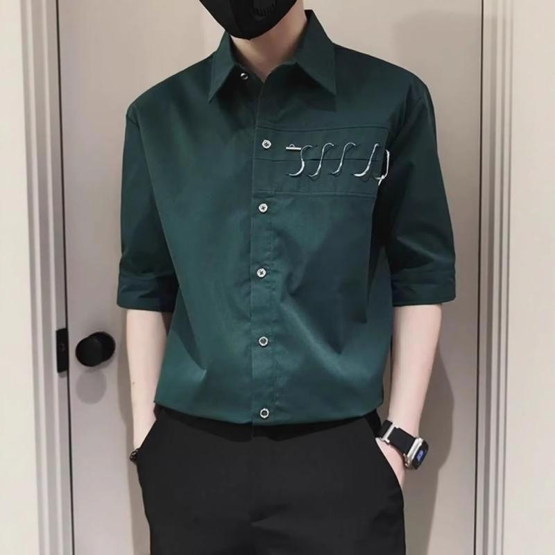 シャツ 男性用 トップス 春夏 ゆったり 小柄 個性的 デザイン かわいい 羽織り