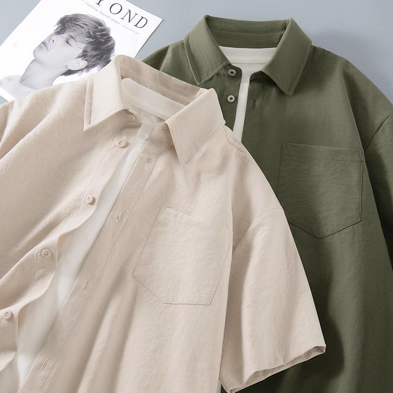 シャツ 男性用 涼感 接触冷感 半袖シャツ トップス 普段使い リラックス 快適 宽松 吸湿速乾