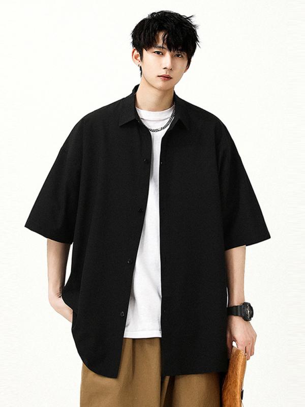 シャツ メンズ 男性用 トップス 春夏 薄手 接触冷感 電気メッキ加工風 アメカジ ワークシャツ 豪華感