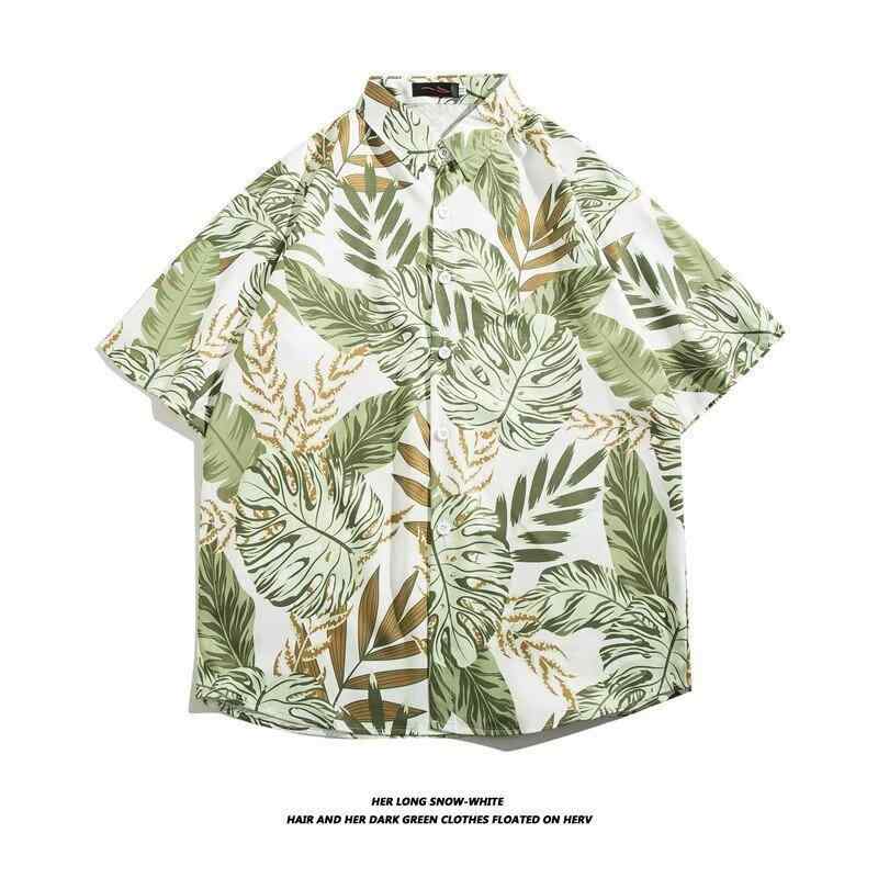 シャツ 男性用 半袖 アロハシャツ ビーチ 海 リゾート タイ レトロ ボタニカル柄 ゆったり おしゃれ 普段使い 開襟シャツ トップス