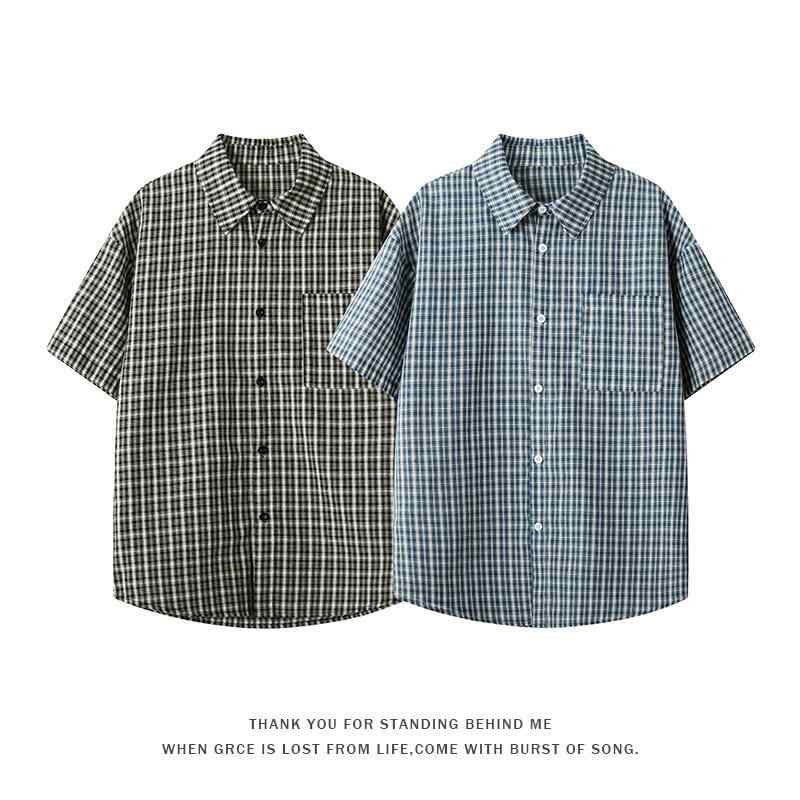 シャツ メンズ 半袖 チェック柄 カジュアル トップス ベーシック スタンダード 着回し 日常使い