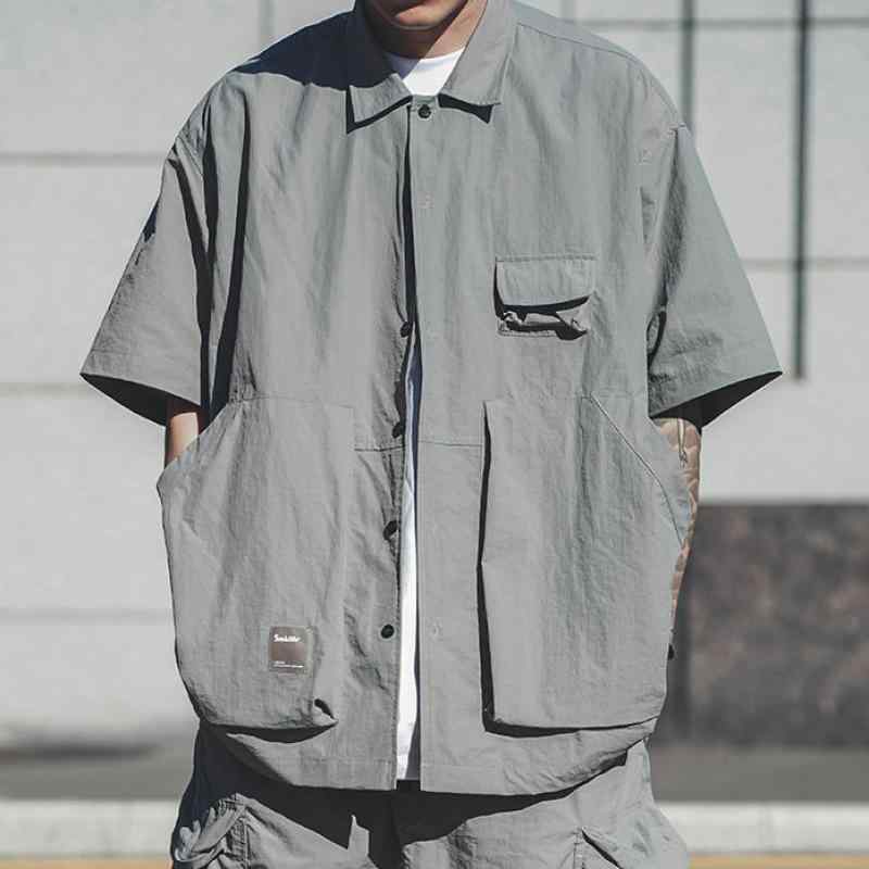 シャツ メンズ 半袖 カジュアルシャツ ワークシャツ 多ポケット ゆったり 普段使い 春夏