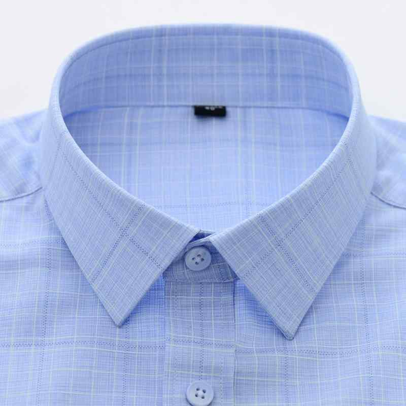 シャツ メンズ 男性用 夏 竹繊維 格子柄 ビジネス カジュアル フォーマル 半袖 形態安定