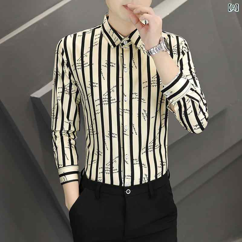 Long-Sleeve （Shape Holding） - シャツ 男性用 長袖 トップス カジュアル 百搭 Tシャツ