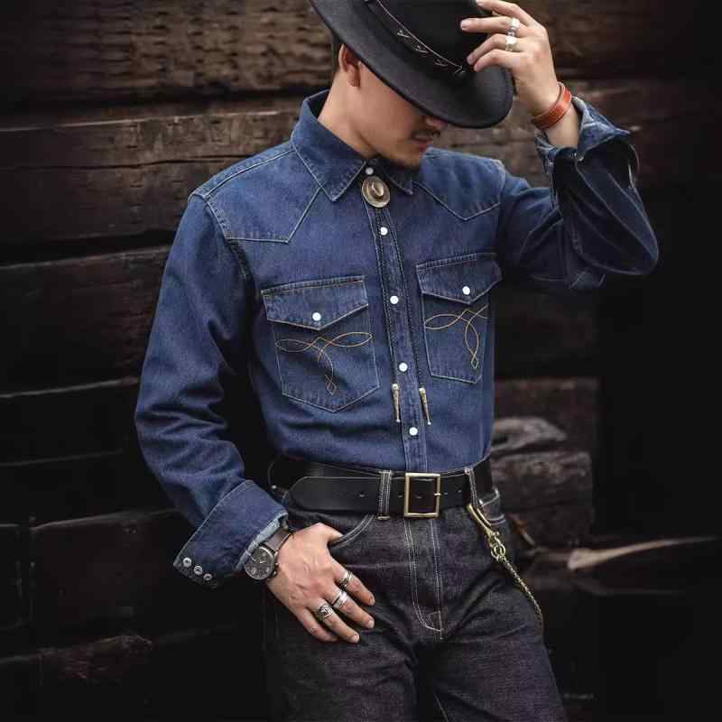 シャツ メンズ デニム トップス カジュアル ダンガリー 個性 羽織り 普段使い 秋冬