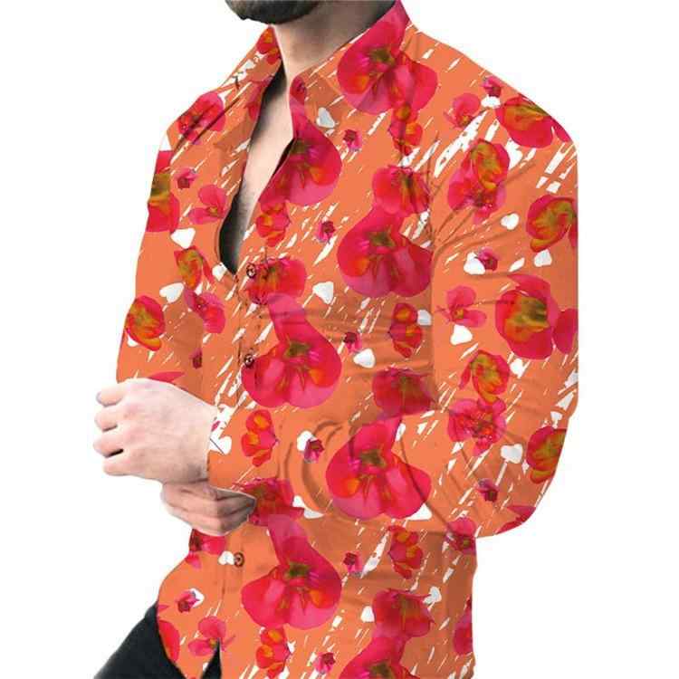 短袖襯衫 - シャツ 男性用 ヒョウ柄 長袖 トップス アニマル柄 カジュアル モード おしゃれ