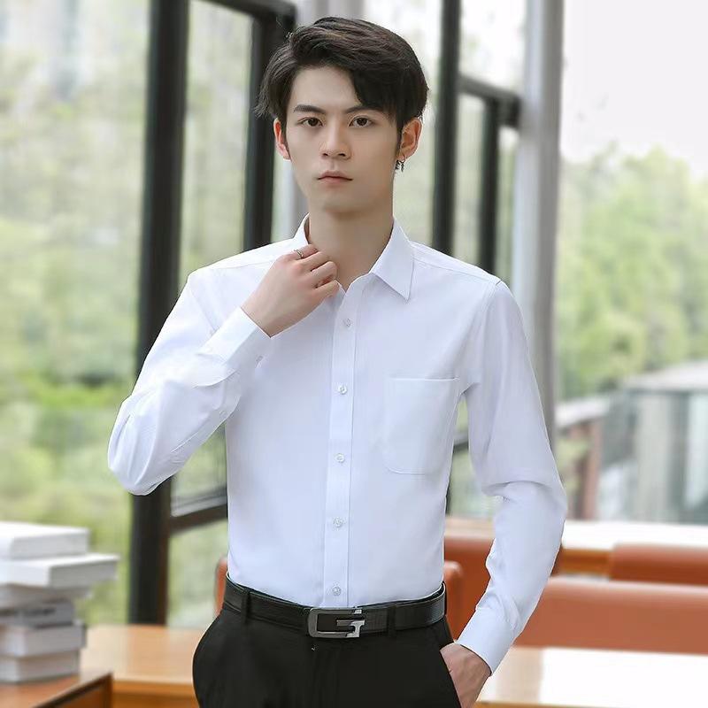 シャツ メンズ 男性用 長袖 ビジネス オフィス 白シャツ 無地 トップス 普段使い 通勤用2