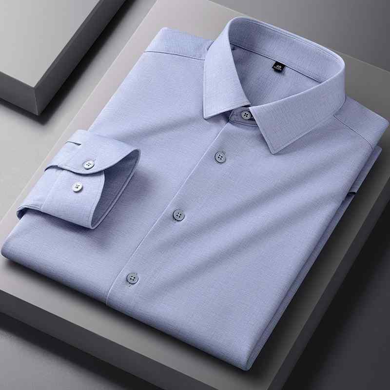 シャツ メンズ 男性用 ビジネス 長袖 トップス 百搭 衬衣 修身 弹力 吸湿 通気性